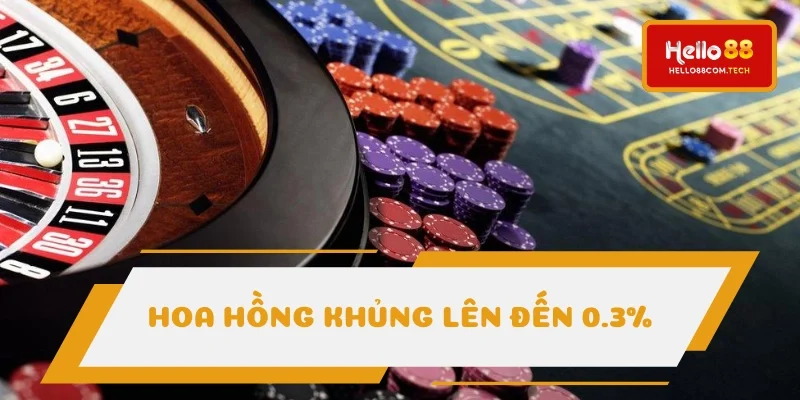 Hoa hồng lên tới 0.3% khi trở thành đại lý Hello88