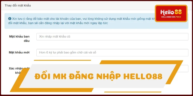 Biểu mẫu đổi mật khẩu truy cập tài khoản cá nhân